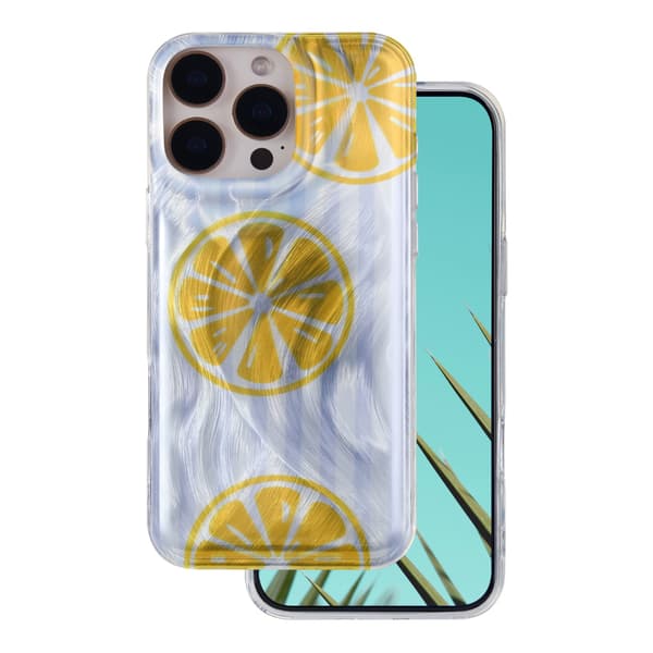 Ultrastyligt sommarfodral för iPhone 16 Pro Max 6,9\" citron