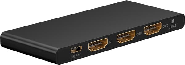HDMI Splitter 1 to 2 (4K @ 60 Hz) - splits 1x HDMI input signal into 2x HDMI output