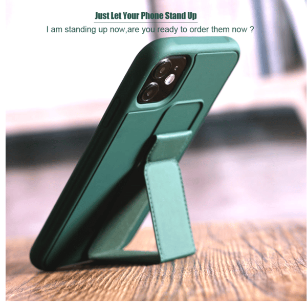 fodral med handrem för iphone 11 pro max ljusblå