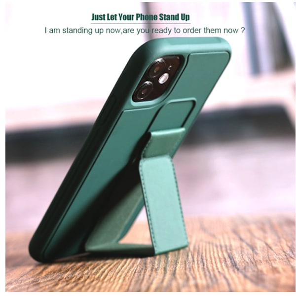 fodral med handrem för iphone 13 mini grön