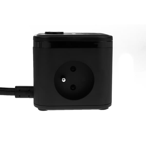 Huslog kubförlängningssladd med USB