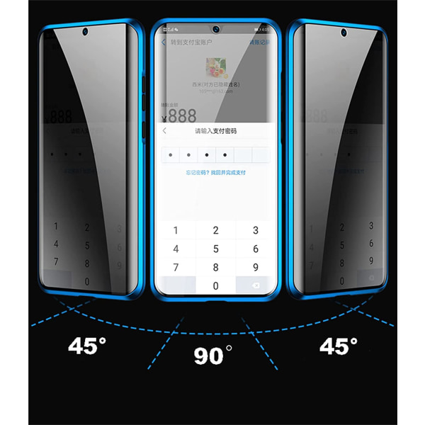 sekretess doubelfodral för Samsung S23 plus blå blå