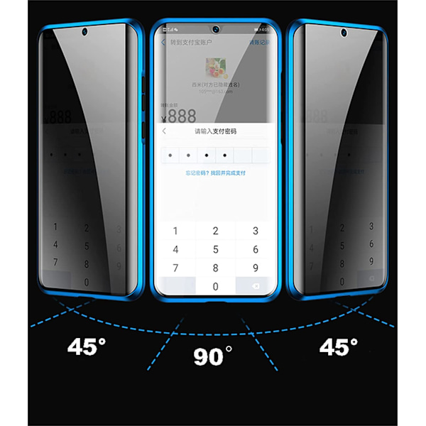 sekretess doubelfodral för Samsung S23 plus blå blå