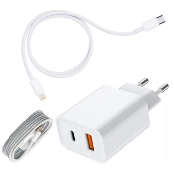 20W USB-C med 2 kablar för iphone11/12/13