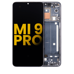 OLED-enhet med ram för Xiaomi Mi 9 Pro (renoverad) (Titanium Black)