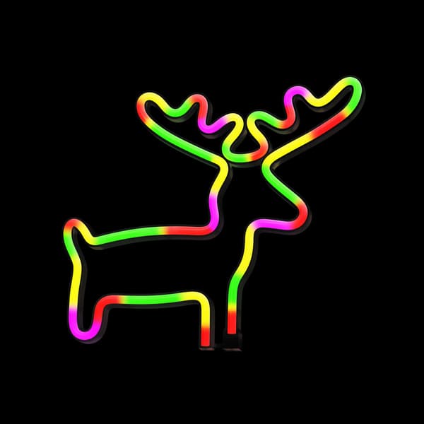 Neon LED-ljus ÄLG flerfärgad fladdermus + USB FLNE12 Forever Light