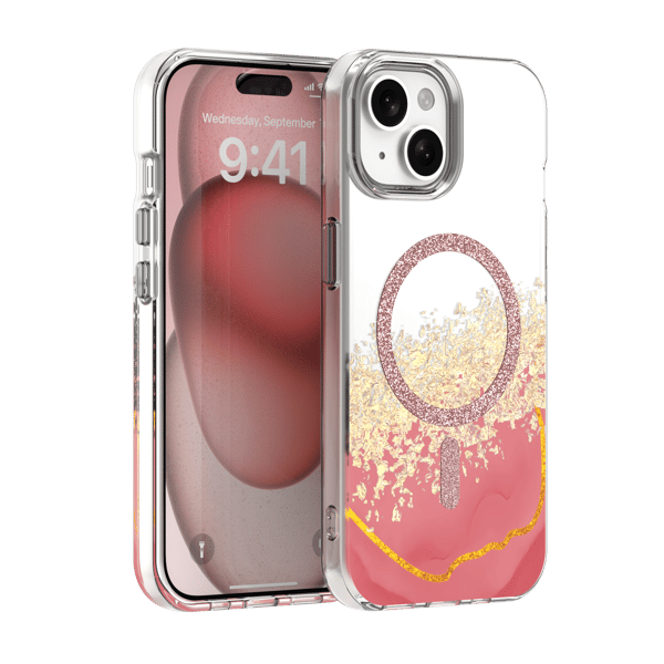 Epoxy Mag-fodral för iPhone 13 / 14 6,1\" rosa