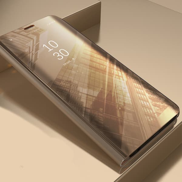 Smart transparent View fodral för Samsung Galaxy S23 FE guld