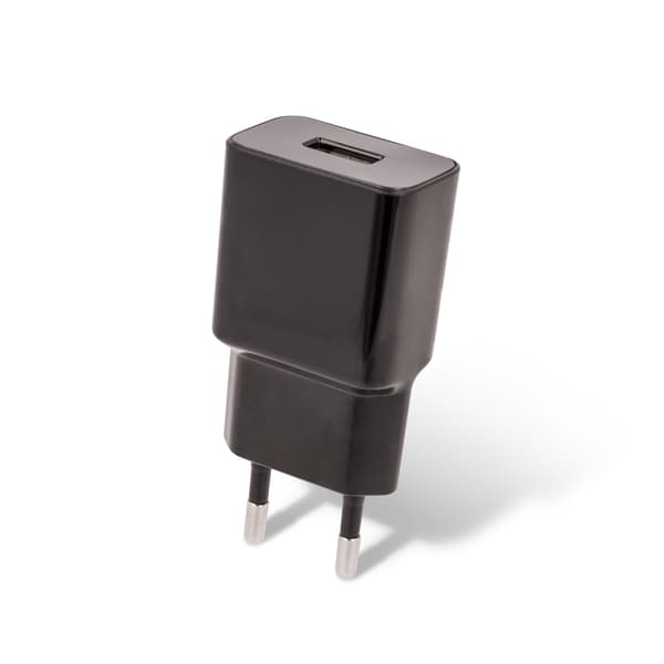 Setty laddare 1x USB 2,4A svart + USB-C kabel 1,0 m NY svart