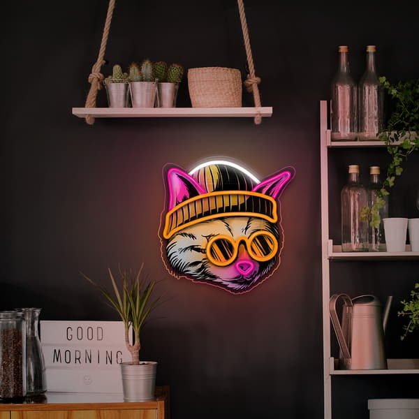 Neon ART LED KATT DRÖMMARE flerfärgad FLA04 Forever Light