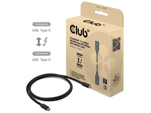 Club 3D CAC-2501 Thunderbolt 5 1m svart svart
