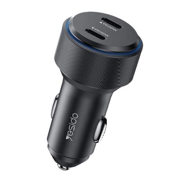 YESIDO BIL laddare Y48 PD 60W 2xUSB-C SVART