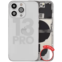 Baksida med smådelar för iPhone 13 Pro (amerikansk version) (begagnad OEM-del: Grade C) (silver) silver
