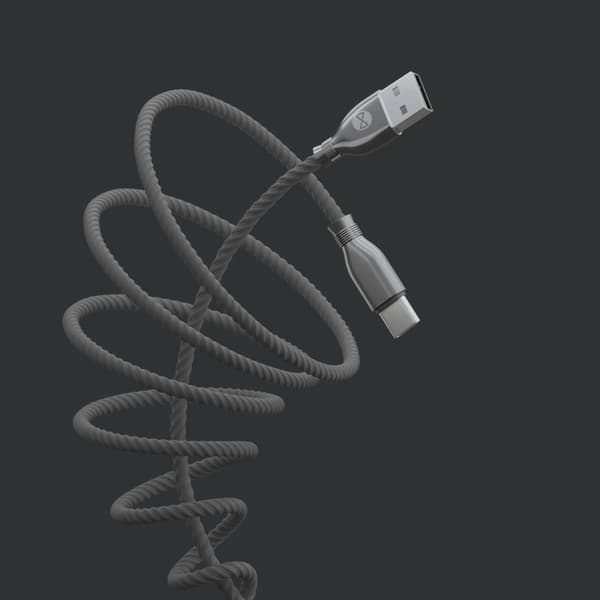 Forever Tornado-kabel USB - USB-C 1,0 m 3A svart svart