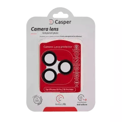 Casper Kameralinsskydd för iPhone 16 Pro / 16 Pro Max (Svart) (Klar) svart