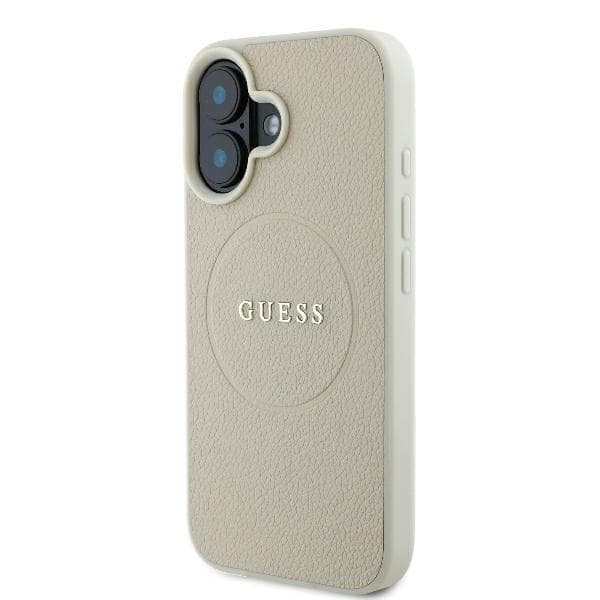 Guess GUHMP16SPGHSMME iPhone 16 beige / beige hardcase Grained Ring MagSafe beige