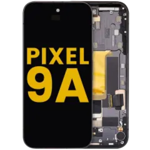 OLED-enhet med ram (med fingeravtryckssensor) för Google Pixel 9A (renoverad) (Obsidian)