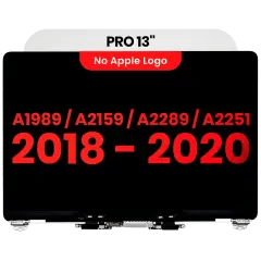 Komplett LCD-skärmmontering för MacBook Pro 13\" A1989 (2018-2019) / A2159 (2019) / A2289 / A2251 (2020) (Eftermarknad Plus) (Silver)