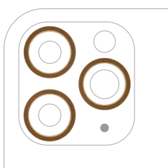 Bakre kameraram endast för iPhone 11 Pro / 11 Pro Max (Guld) (3-delat set) (10-pack)