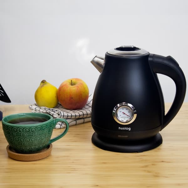 Huslog vattenkokare med termometer 1,7L AK-0932 svart