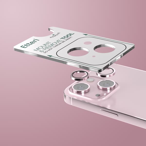 Etteri kameralinsskydd för iPhone 15 / 15 Plus rosa rosa