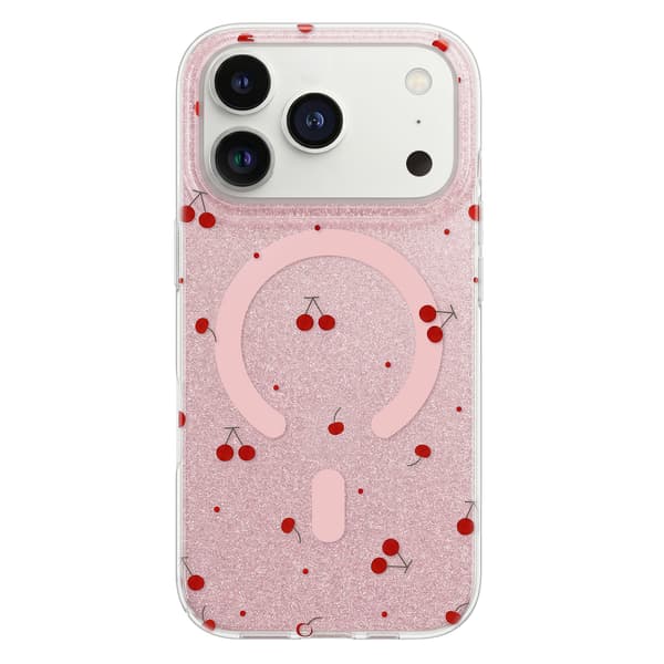 Cherry Mag-fodral för iPhone 15 Pro 6,1\" glitter
