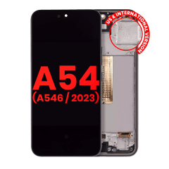 OLED-enhet med ram för Samsung Galaxy A54 5G (A546 / 2023) (USA & internationell version) (Eftermarknad Plus) (Grafit)