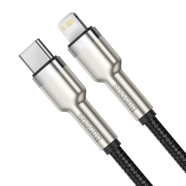 Baseus kabel Cafule Metal PD USB-C - Lightning 0,25 m svart 20W svart