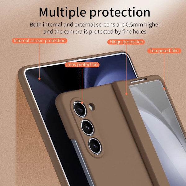Hinge  fodral för Samsung Galaxy Z Fold 5 brun brun
