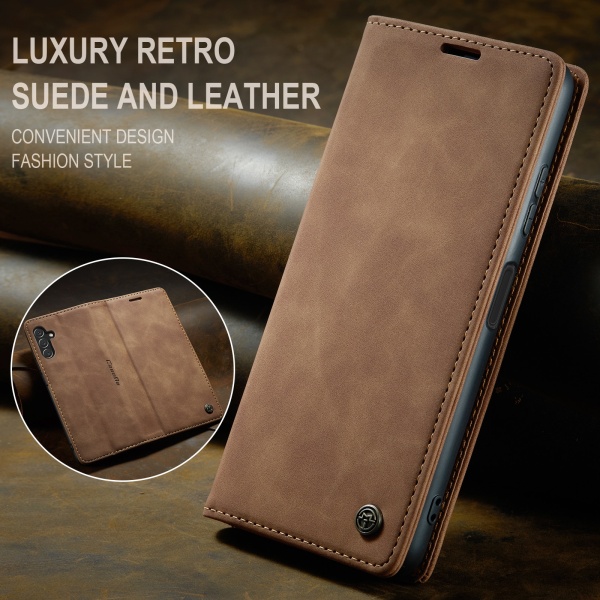 läderfodral för Samsung S22 ljusbrun ljusbrun