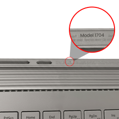 Övre hölje med tangentbord (ANSI US) för Microsoft Surface Book 1 13,5\" (1704) (silver) silver