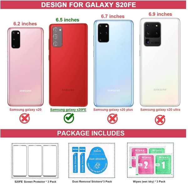 [3-Pack] för Samsung Galaxy S20 FE skärmskydd grå