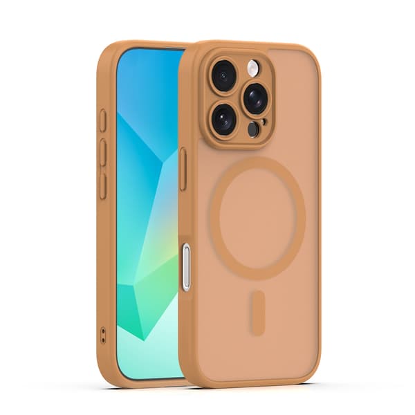 Mag Matt skal för iPhone 16 Pro brun kameraskydd brun