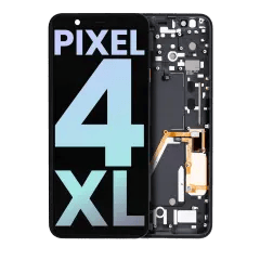 OLED-enhet med ram för Google Pixel 4 XL (äkta OEM) (Oh So Orange strömknapp)