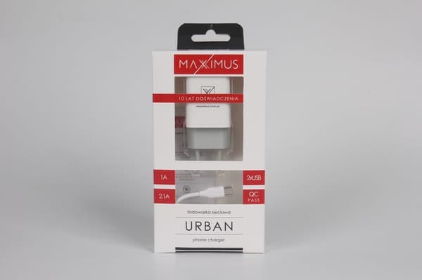Väggladdare Maxximus Urban 2 1A Micro USB, 2xUSB
