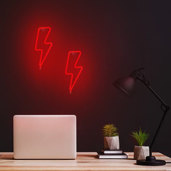 Neon LED-lampa BOLT röd Bat + USB FLNE06 Forever Light röd
