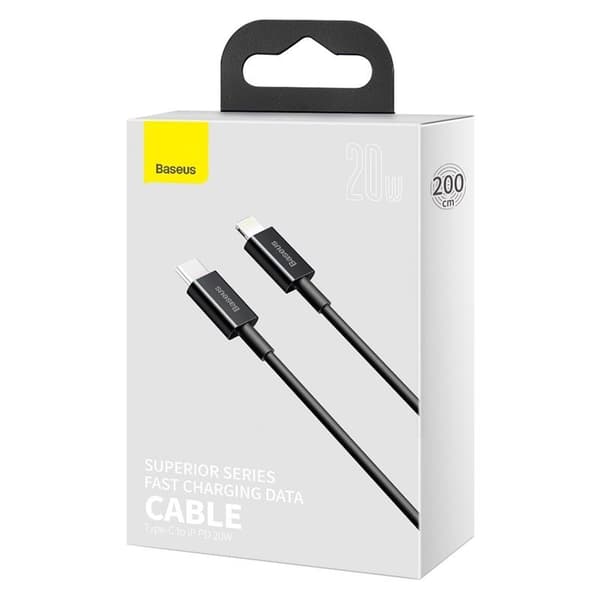 Baseus kabel Superior PD USB-C - Lightning 2,0m svart 20W svart