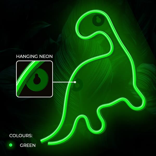 Neon LED-ljus DINOSAUR grön NNE01 Neolia