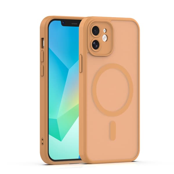 Mag Matt skal för iPhone 12 brunt kameraskydd brun