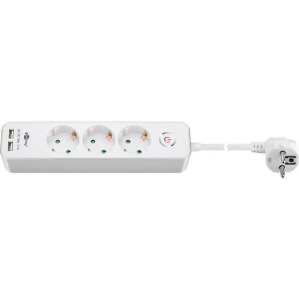 goobay Stikdåse 3-stik vit 1.5m