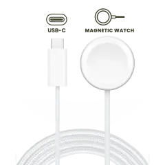 USB-C magnetisk klockladdningskabel (flätad) (1 m) för alla klockserier (OEM-kvalitet ny) (bulkförpackning)