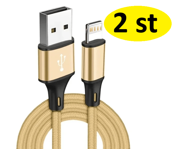 2 st 3m iPhone-kabel guld guld
