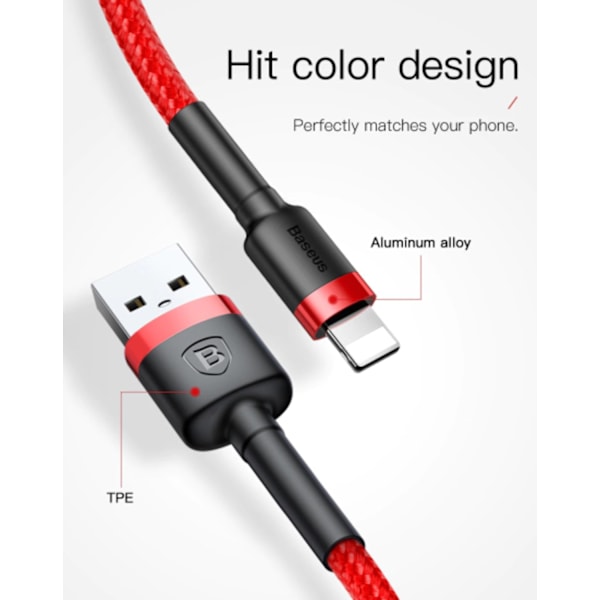 2m baseus iphone laddare