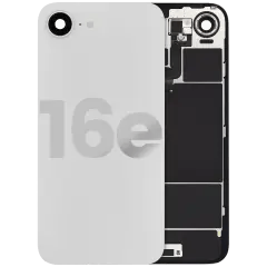 Bakglas med trådlös NFC-laddningsflex och ficklampsflex för iPhone 16e (Använd OEM-drag: Klass C) (Vit) vit
