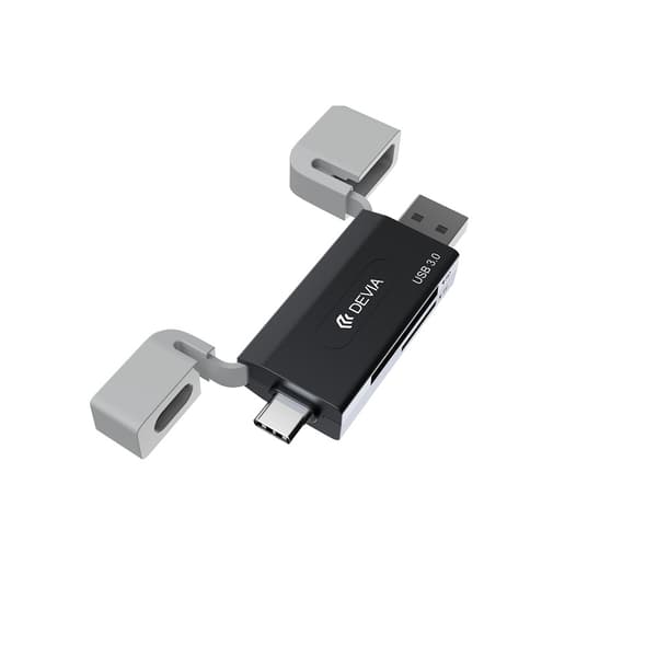 Devia kortläsare 2i1 EL240 USB/USB-C 3.0 svart