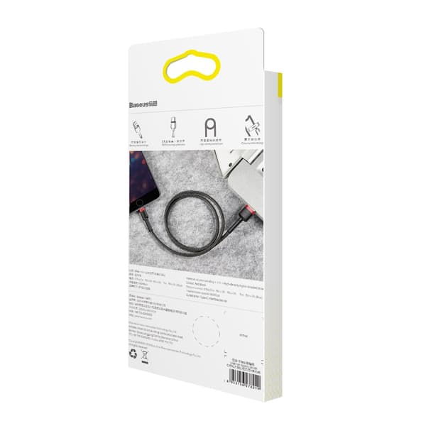 Baseus kabel Cafule USB - Lightning 0,5m 2,4A röd-svart svart