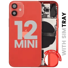 Bakre hölje med smådelar för iPhone 12 Mini (EU / Global version) (Använd OEM Pull: Grade A) (Röd)