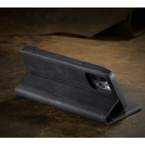 Läderfödral caseme 0013 för Samsung S23 ultra svart svart