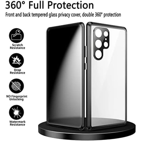 Privacy doubelfodral för Samsung S24 plus svart svart