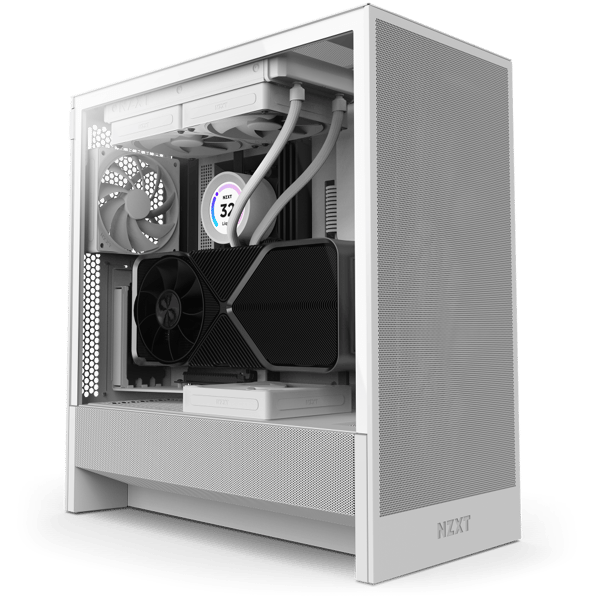 NZXT H series H5 Flow Tower Udvidet ATX vit